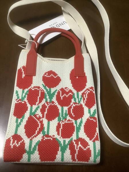 ニット チューリップ スマホポーチ スマホホルダー / バッグ かばん ミニバッグ ポーチ ニットバッグ / Knot Bag ノットバッグ