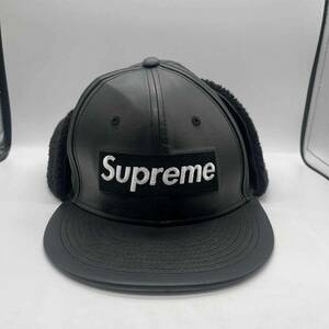 Supreme 22aw Leather Earflap Box Logo New Era Cap 60.6cm シュプリーム レザーイヤーフラップボックスロゴニューエラキャップ