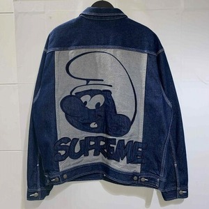 Supreme 20aw Smurfs Denim Trucker Jacket Lサイズ シュプリーム スマーフデニムトラッカージャケット