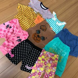 まとめ売り　90センチ　トップス3枚　チュニック1枚　レギンス3枚　ショートパンツ2枚　セット　夏用　保育園着