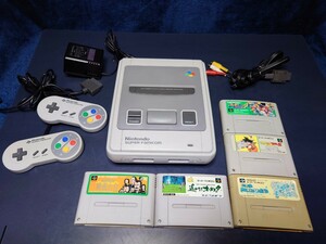  nintendo Super Famicom middle period immediately ... set controller adapter cable SFC soft 5ps.