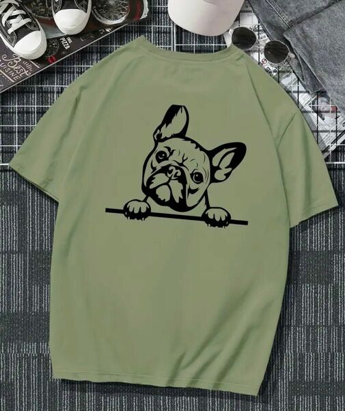 【セール価格】Frenchie Dog T シャツ　ユニセックス　フレンチブルドッグ　お色違いサイズ違いも！ メンズL 