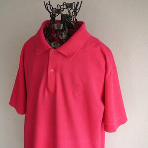 1980s ヴィンテージ ENGLAND製 FRED PERRY ポロシャツ ワントーン ピンク 40 M〜L位 無地 フレッドペリー イギリス イングランド UK 古着