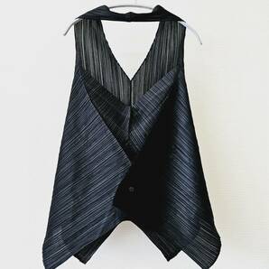 319☆ PLEATS PLEASE ISSEY MIYAKE プリーツプリーズ 変形 ホルター チュニック ブラック 3の画像7