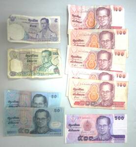 6A лотерейный мешок Thai Thailand балка tsuBAHT за границей банкноты Азия старый банкноты старый .1125 балка tsu10 листов суммировать 1 иен старт 