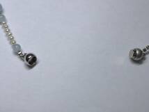 17A ネックレス 水色石 パール 真珠 ロングネックレス レディース アクセサリー 女性 デザインネックレス_画像6
