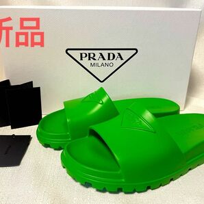 【新品】PRADAプラダ　ラバースライドサンダル　サイズ6/25㎝