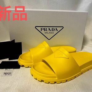 【新品】PRADAプラダ　ラバースライドサンダル　サイズ6/25㎝