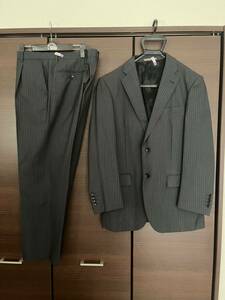 [ポジターノ] スーツドレスセット スリムスーツ メンズ ブラック ストライプ柄 AB6