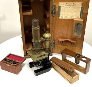 #2108 Ernst Leitz Wetzlar / L ns Try tsuwetsula- microscope laitsu Junk tree box attaching Leica lens Germany antique 