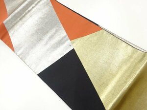 ys6981502; 抽象模様織出し袋帯（材料）【アンティーク】【着】