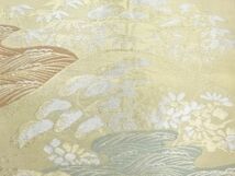 ys6973732; 遠山に松竹・楓模様織り出し袋帯（材料）【アンティーク】【着】_画像3