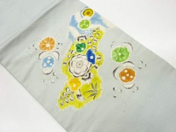 ys6981269; Раскрашенный вручную цветочный узор Нагоя оби художника [в одежде], группа, Нагоя Оби, Готовый