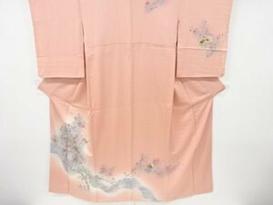 Art hand Auction ys7000137; Visiting kimono with hand-painted box, peony and temple pagoda pattern [recycled] [wearable], Women's kimono, kimono, Visiting dress, Ready-made