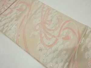 ys7002189; 組紐に菊模様織り袋帯（着用可）【アンティーク】【着】
