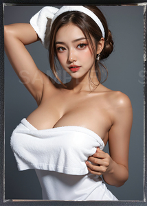 A4ポスター　美女アートポスター 　イラスト印刷物 かわいいセクシー写真　巨乳モデル 460-153