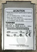 1.8インチ IDE HDD 40GB TOSHIBA MK4004GAH 8mm 希少！_画像1