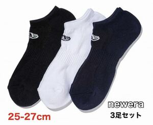 newera ニューエラ 靴下 3足セット 25-27cm ショート ソックス