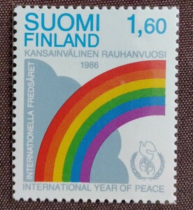  Finland 1986 international flat peace year 1. rainbow is to UN unused 