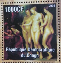 コンゴ　2005 ルーベンス　小型シート　2種　　　絵画　芸術　美術　名画　裸婦　未使用糊あり_画像6