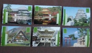  UN we n2001 World Heritage Japan 6. gold . temple Himeji castle higashi large temple Shirakawa . sunlight higashi ... island god company unused glue equipped 