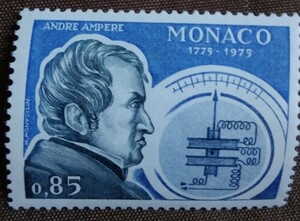モナコ　1975 アンペール生誕200年　1完　有名人　物理学　アンペールの法則　科学者　未使用糊あり