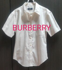 BURBERRY LONDON レディーストップス 半袖 シャツ アイボリー チェック M 【美品】 バーバリー ロンドン