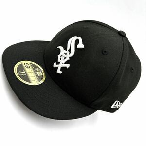 ＊ 美品 人気モデル NEW ERA ニューエラ WHITE SOX ホワイトソックス MLB 59FIFTY ストレート ベースボール キャップ 野球帽 7-7/8 62.5cm