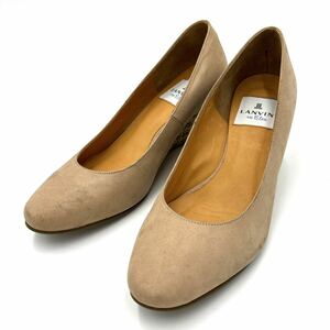 H ＊ 日本製 '高級感溢れる' LANVIN en Bleu ランバン 本革 ウエッジソール ヒール / パンプス 22.5cm レディース 婦人靴 シューズ
