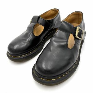 H ＊ 履き心地抜群 '人気モデル' Dr.Martens ドクターマーチン POLLEY 本革 レザー シューズ 革靴 UK3 22cm レディース BLACK