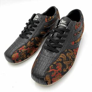 J * unused ' refined design ' Dragon Beard Dragon Bear -do peace pattern dragon unusual material switch low cut sneakers 27cm men's shoes 