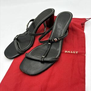 B ＊ 保存袋付き スイス製 '高級感溢れる' BALLY バリー 本革 ミュール / ヒール サンダル EU36 22.5cmレディース 婦人靴 シューズ