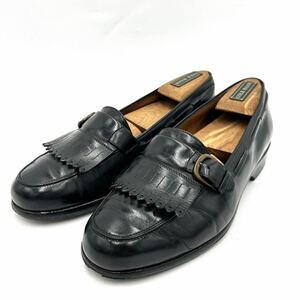 A ■ イタリア製 '高級紳士靴' Salvatore Ferragamo サルヴァトーレフェラガモ 本革 タッセルローファー 革靴 ビジネス US6.5 24.5cm BLACK