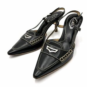 Q ＊ イタリア製 '高級感溢れる' TOD'S トッズ 本革 ミュール / ヒール サンダル EU34.5 21.5cm レディース 婦人靴 シューズ 