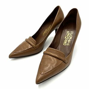 A ＊ 良品 イタリア製 '高級婦人靴' Salvatore Ferragamo サルヴァトーレフェラガモ 本革 ヒール / パンプス 6.5D 23.5cm レディース 