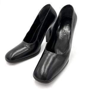 D ＊ 良品 イタリア製 '高級感溢れる' GUCCI グッチ 本革 ヒール / パンプス 37C 23.5cm レディース 婦人靴 シューズ BLACK