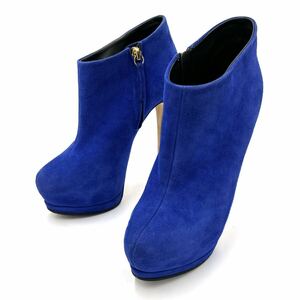 D ＊ 美品 イタリア製 '高級婦人靴' Giuseppe Zanotti ジュゼッペザノッティ 本革 ブーティー / ヒール ショート ブーツ EU37 23.5cm