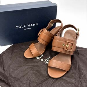 ＊ 付属品完備 '高級感溢れる' COLE HAAN コールハーン 本革 ヒール サンダル 6.5B 23.5cm レディース 婦人靴 シューズ BROWN 