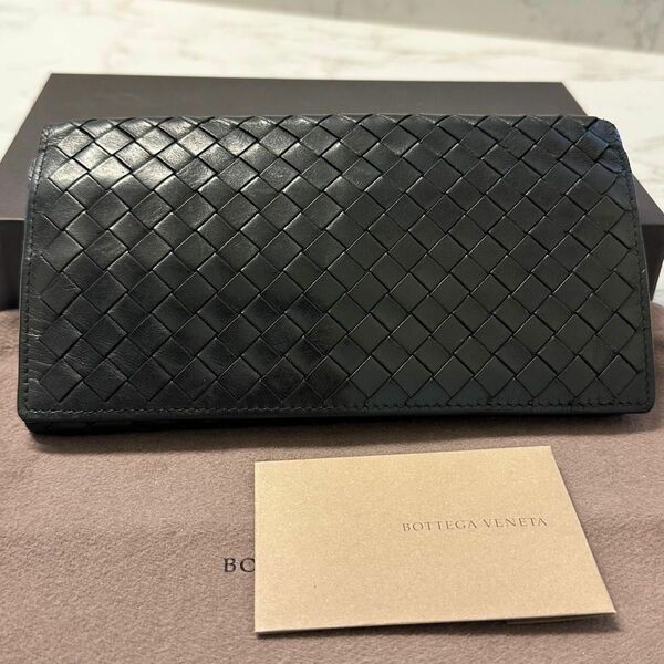 新品同様！ ボッテガヴェネタ BOTTEGA VENETA 財布 二つ折り 長財布 イントレチャート