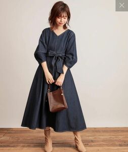 natural couture ランタンスリーブコルセットワンピース