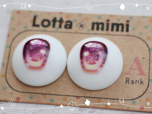 ラメ　デカールアイ【Type01　ピンク　A品】22mm相当 Lotta mimi