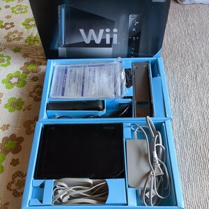  Junk present condition goods game machine body nintendo wii Nintendo black Nintendo box instructions remote control plus 