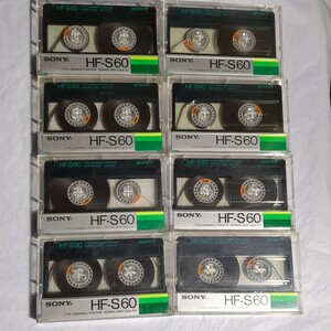 ジャンク　SONY　使用済み　中古　カセットテープ　HF-S 60分　計8本　ソニー　当時物　昭和レトロ　ノーマルポジション　カード書き込み無