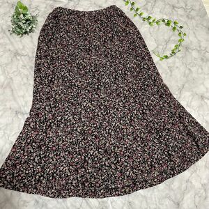 フレア ロングスカート スカート 総柄 花柄 ウエストゴム 美品