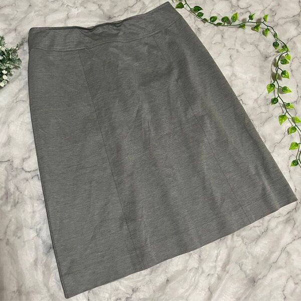 【ソフール】台形スカート ひざ丈 (L) タイト グレー オフィス 美品
