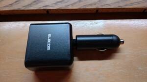  Elecom car charger cigar socket 24W USB-A×2 MPA-CCU06BK used beautiful goods 