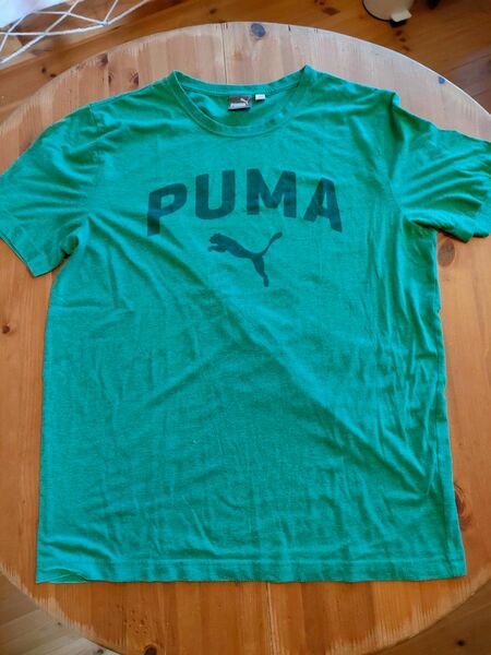 【古着】 PUMA(プーマ)/半袖Tシャツ/Lサイズ/ミドリ色