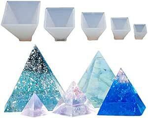 【Ever garden】 レジン ピラミッド 5個セット シリコンモールド オルゴナイト UVレジン エポキシ樹脂 樹脂粘土 型