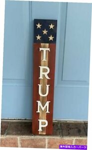 ドナルド・トランプ旗私たちアメリカ旗の素朴な木のドアサインDonald Trump Flag US American flag Rustic wood Door Sign Handmade