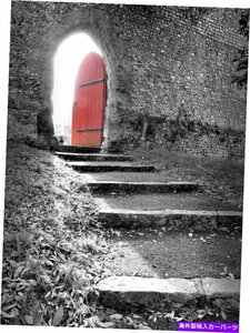 Art-Print-Red-Door-Top-of the-Stairs-Anonymous-30x42in-vertical-image-on-paper-Art-Print-Red-Door-Top-of-the-Stairs-Anonymous-30x